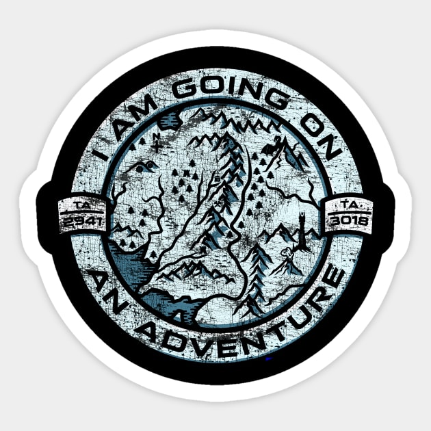 i am going on an adventure Sticker by Working Mens College